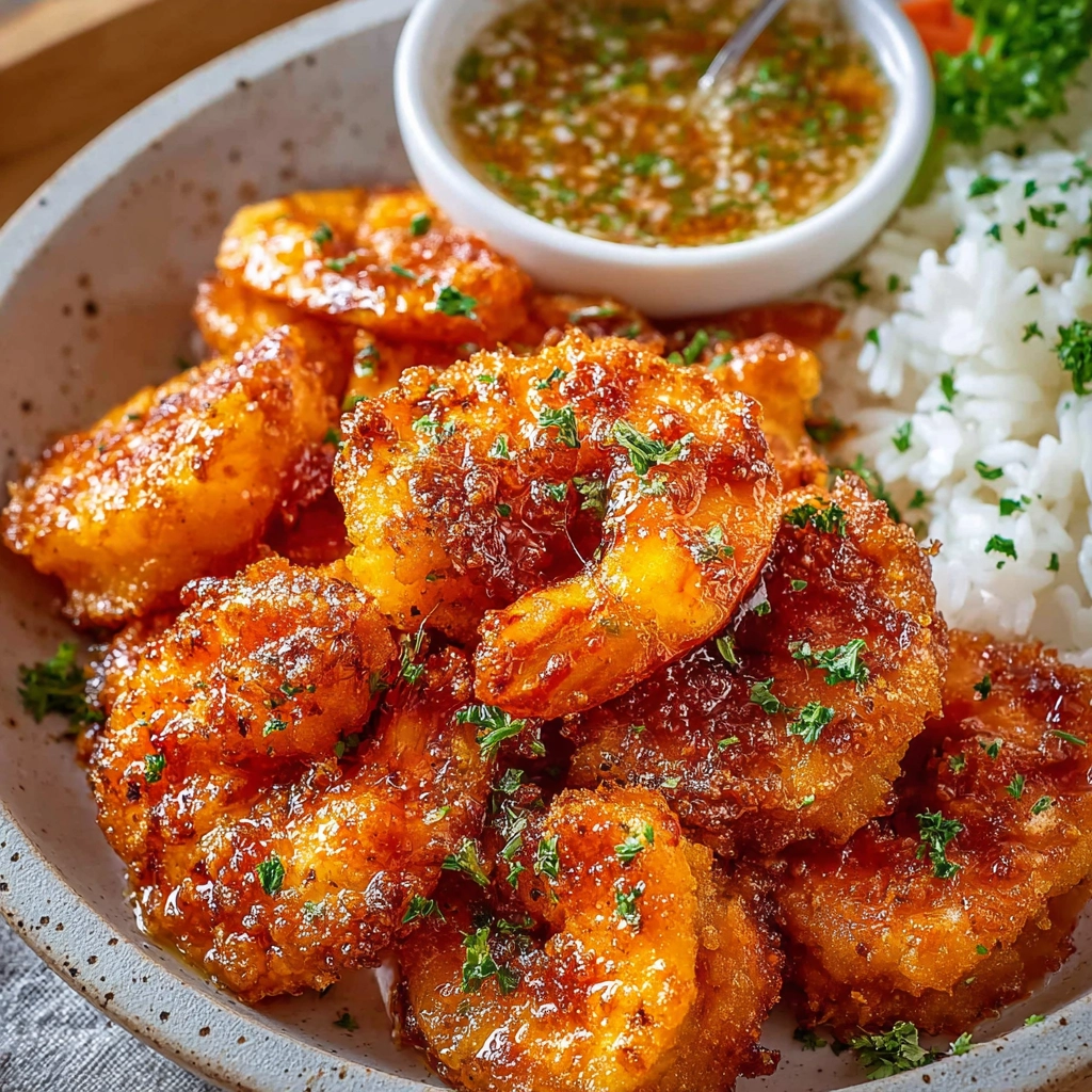 Crispy Buffalo Shrimp served with dipping sauce